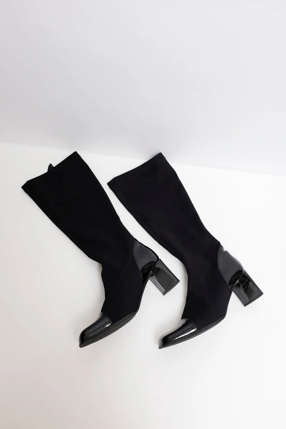 0003_SOCKS BOOTIES 40 41 BLACK BLOCK HEEL