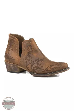 09-021-1567-2640 BR Ava Faux Leather Western Booties in Cognac