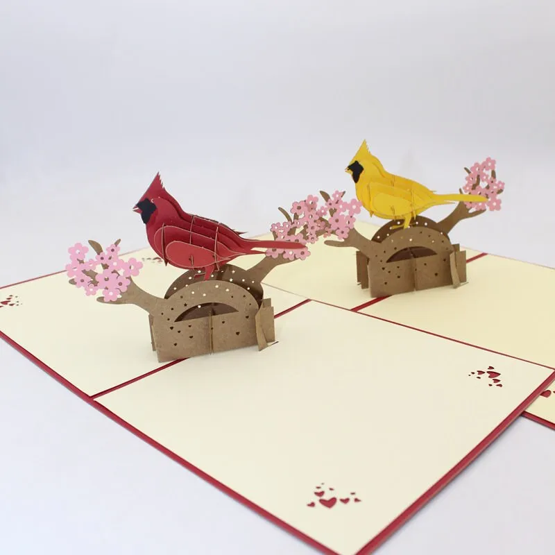 3D Parrot Pop Up Handmade Greeting Card - Perfect for Kids Birthday, Thinking of You, Congrats, Thank You and Personalized Birthday Wishes