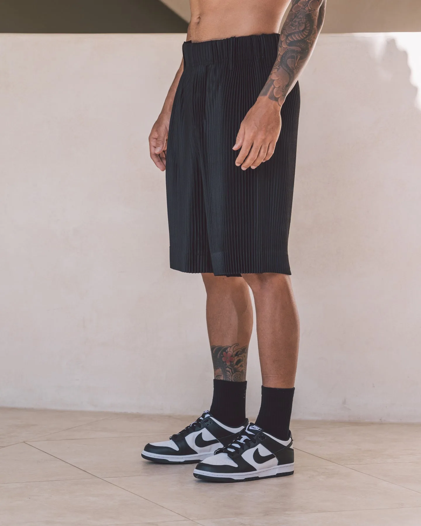 404 Harbour Plisse Shorts Black