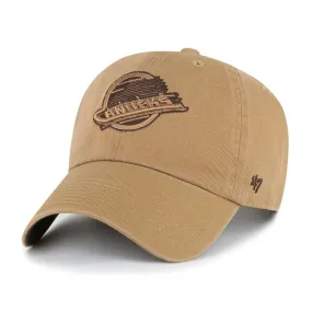 47 Brand NHL Dune Chocolate Clean Up Ballpark Hat - Vancouver Canucks Flying Skate