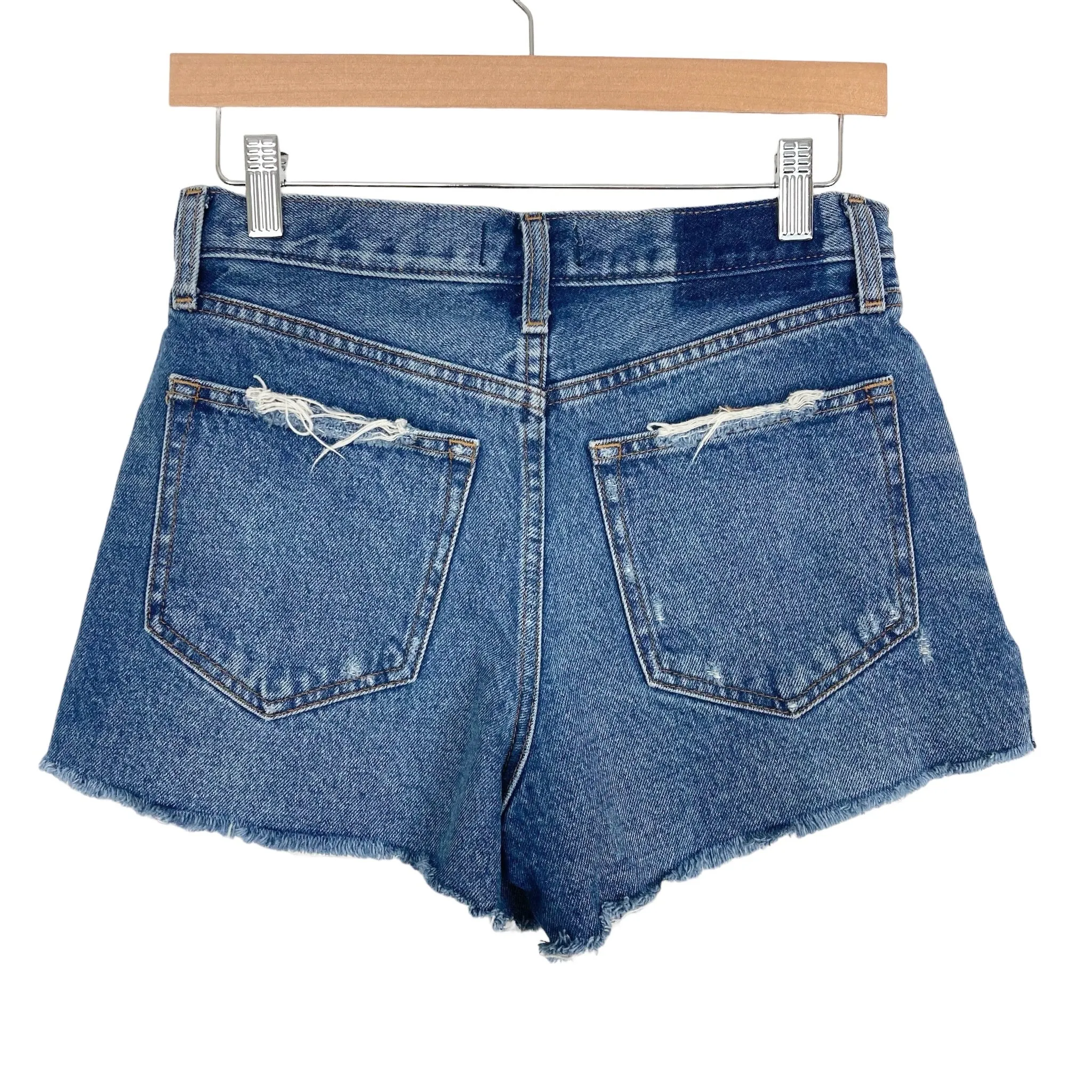 Abercrombie & Fitch High Rise Annie Denim Raw Hem Shorts- Size 26/2