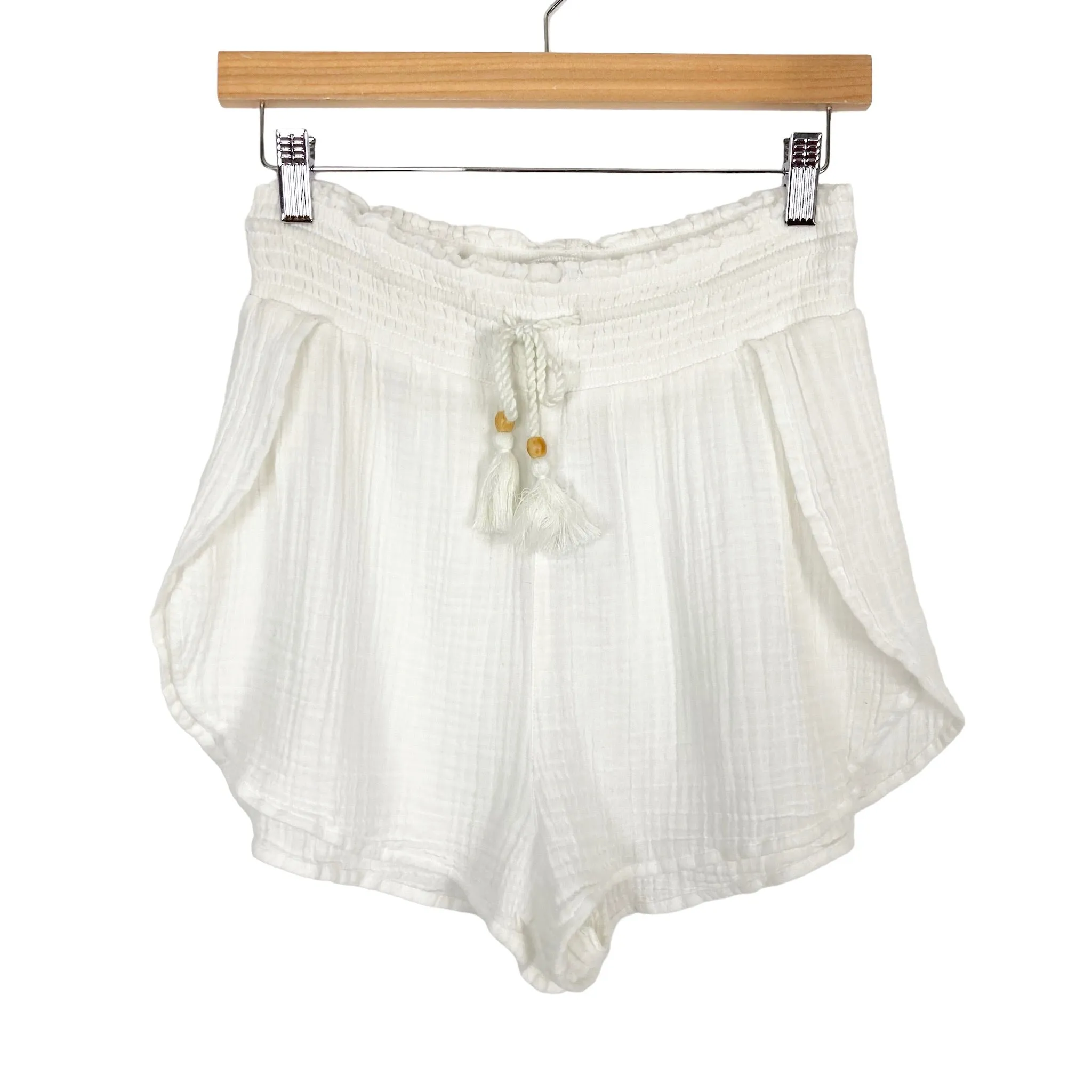 Abercrombie & Fitch White Gauze with Surplice Side Slit Drawstring Shorts - Size M