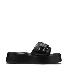 Stylish Black Adepta Chunky Platform Sliders