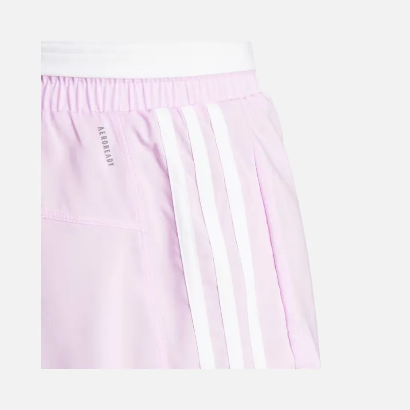 Adidas Pacer Training 3 Stripes Woven High Rise Women's Training Shorts -Bliss Lilac/White