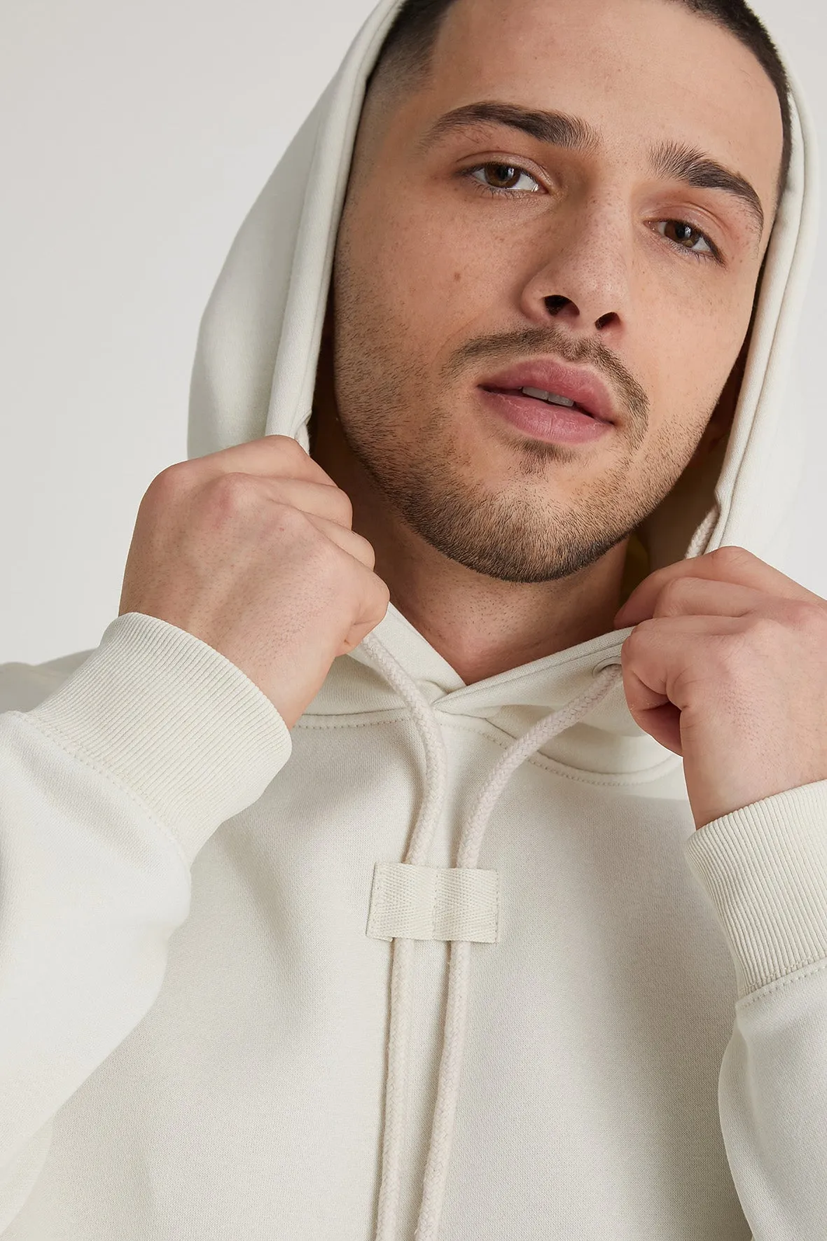 Aldo premium brushback fleece hoodie in Dove