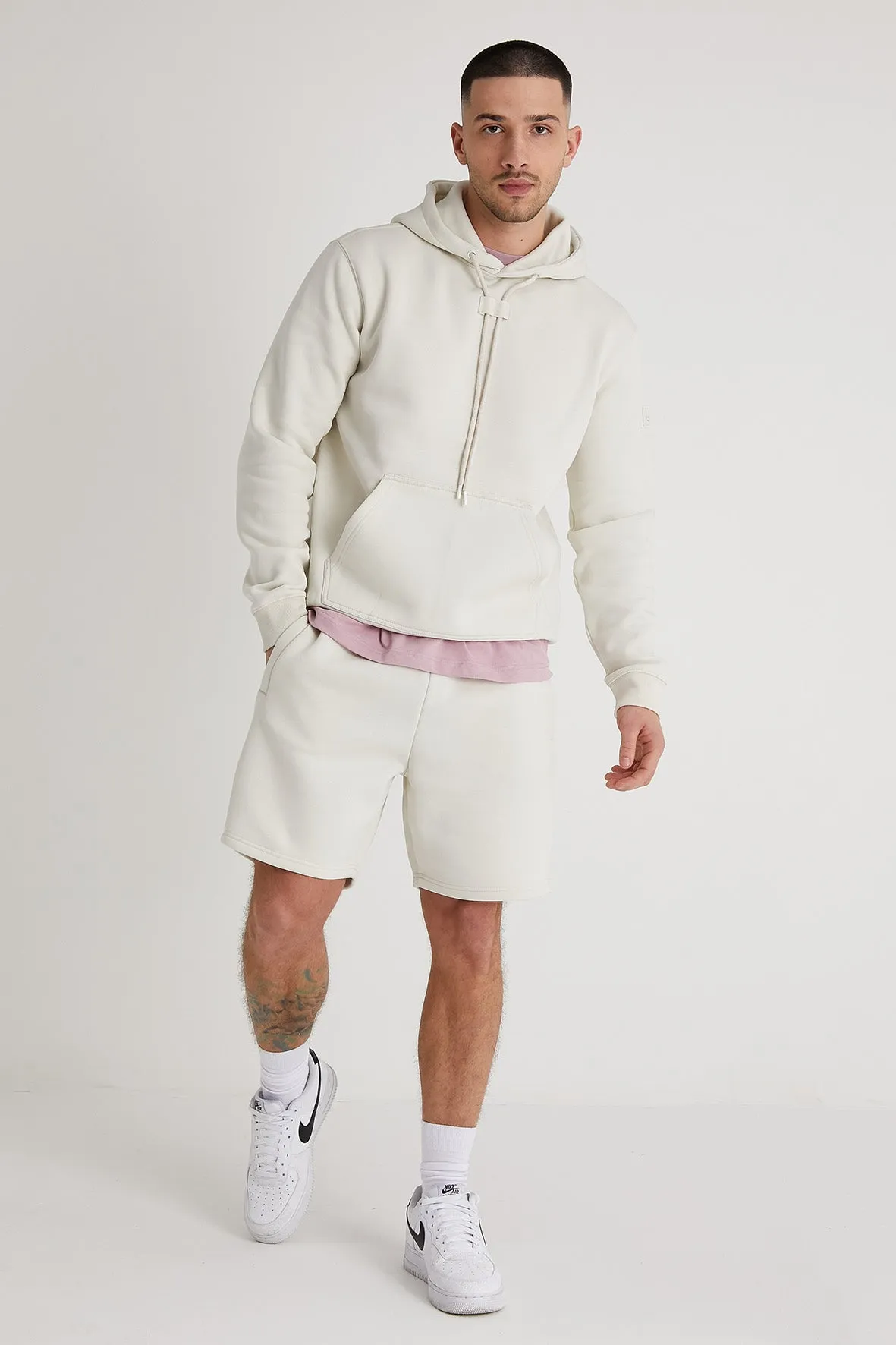 Aldo premium brushback fleece hoodie in Dove