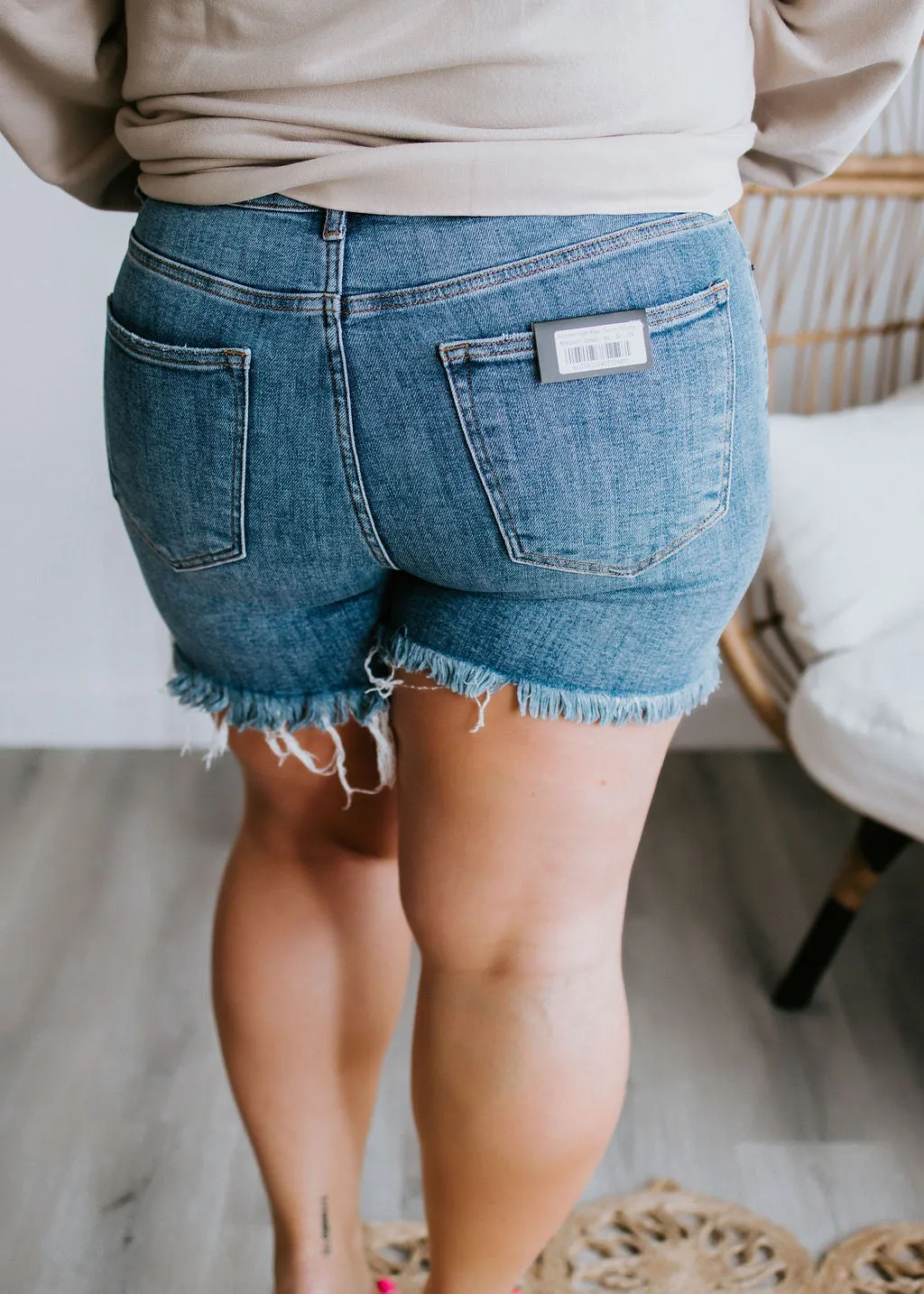 Alondra High Rise Denim Shorts