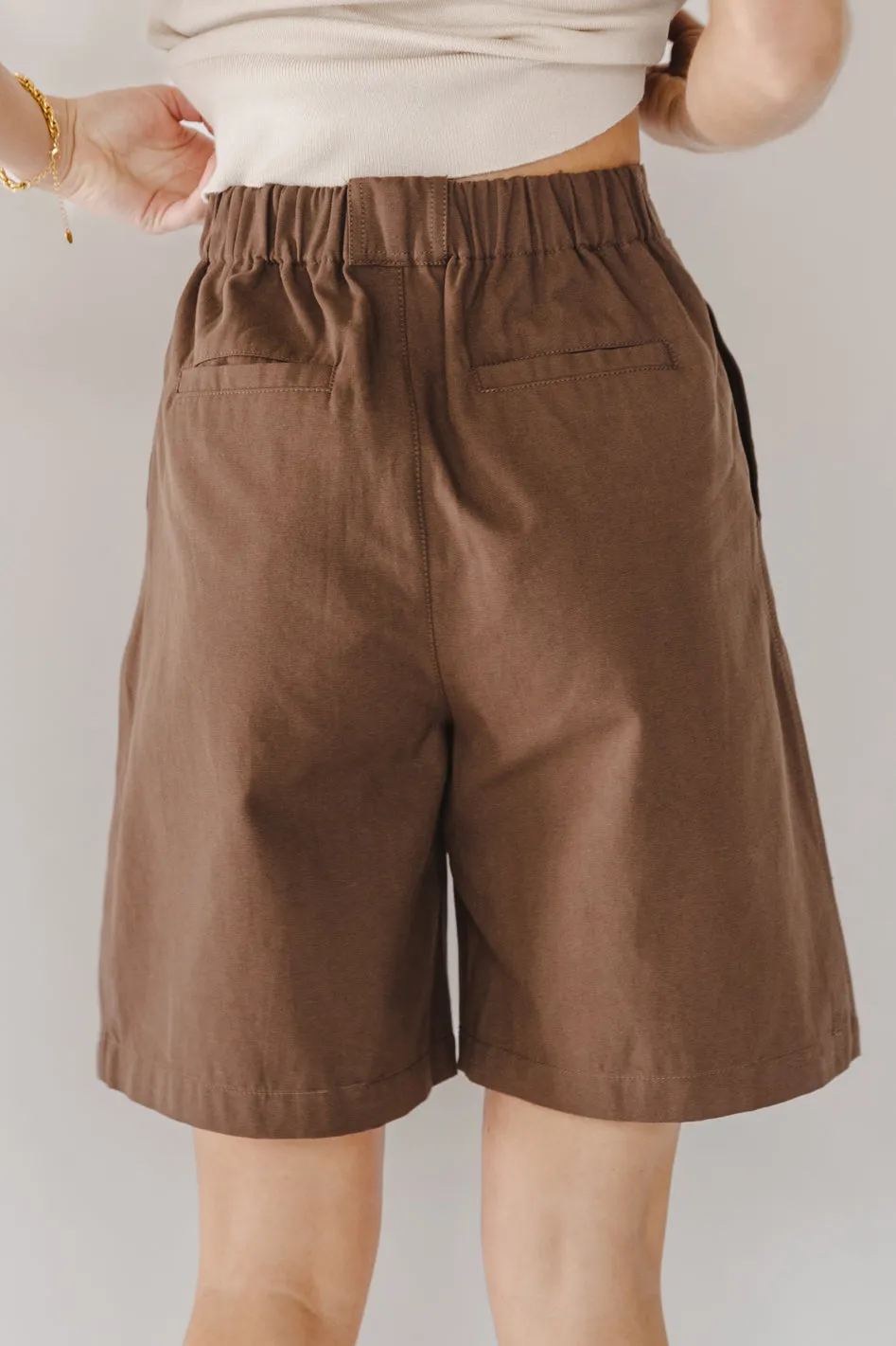 Amelia Bermuda Shorts in Brown - FINAL SALE