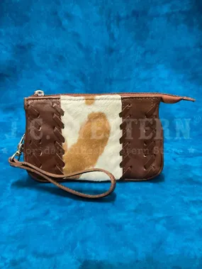 American West 4385285 Ladies Cowtown Event Wristlet Clutch Brown