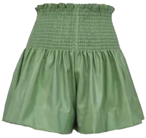 Apple Green Leather Swing Shorts