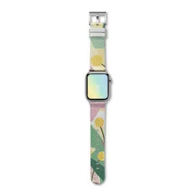 Apple Watch Strap Crimson Bottlebrush – PU Leather – 42mm – 45mm