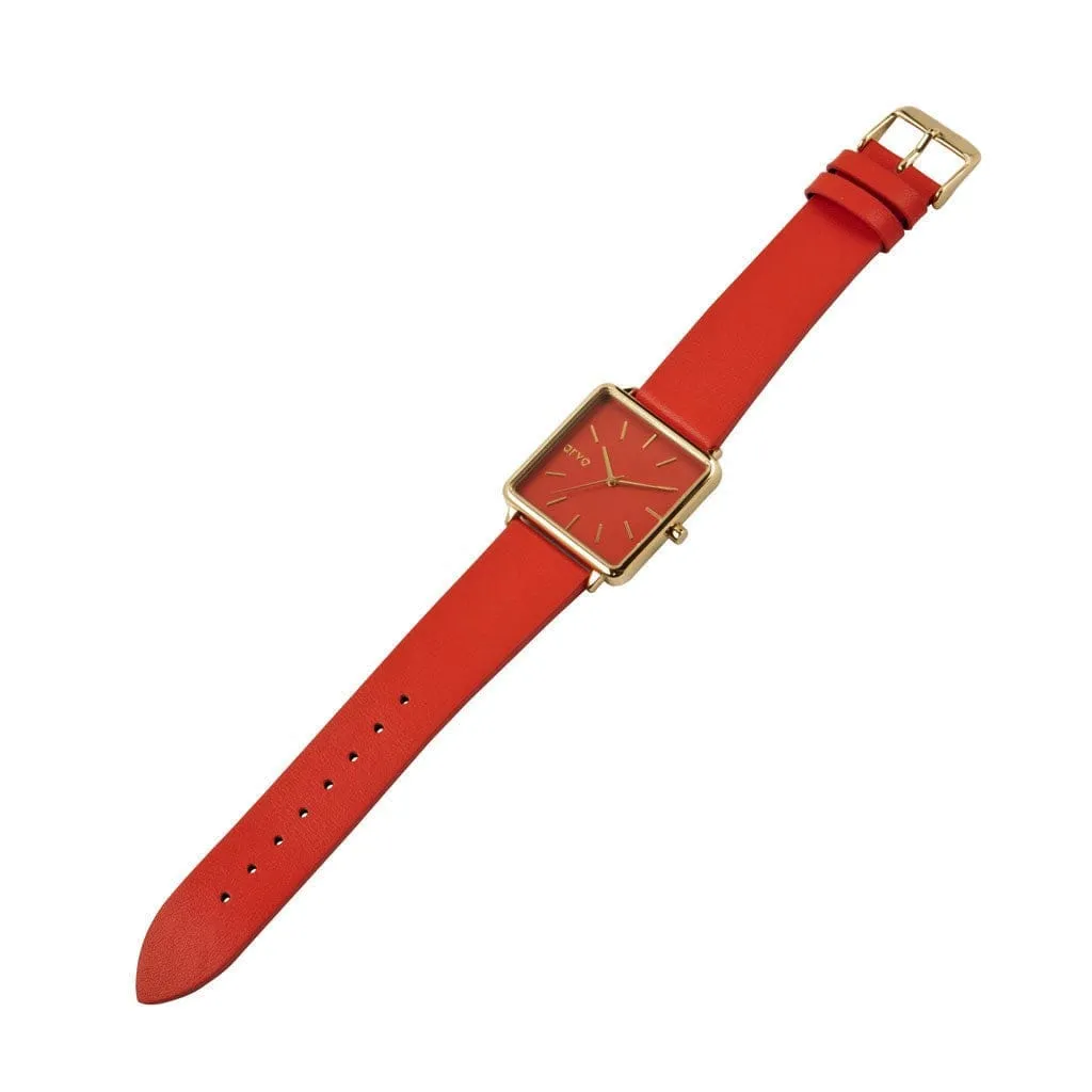 Arvo Women's Red Time Squared Watch