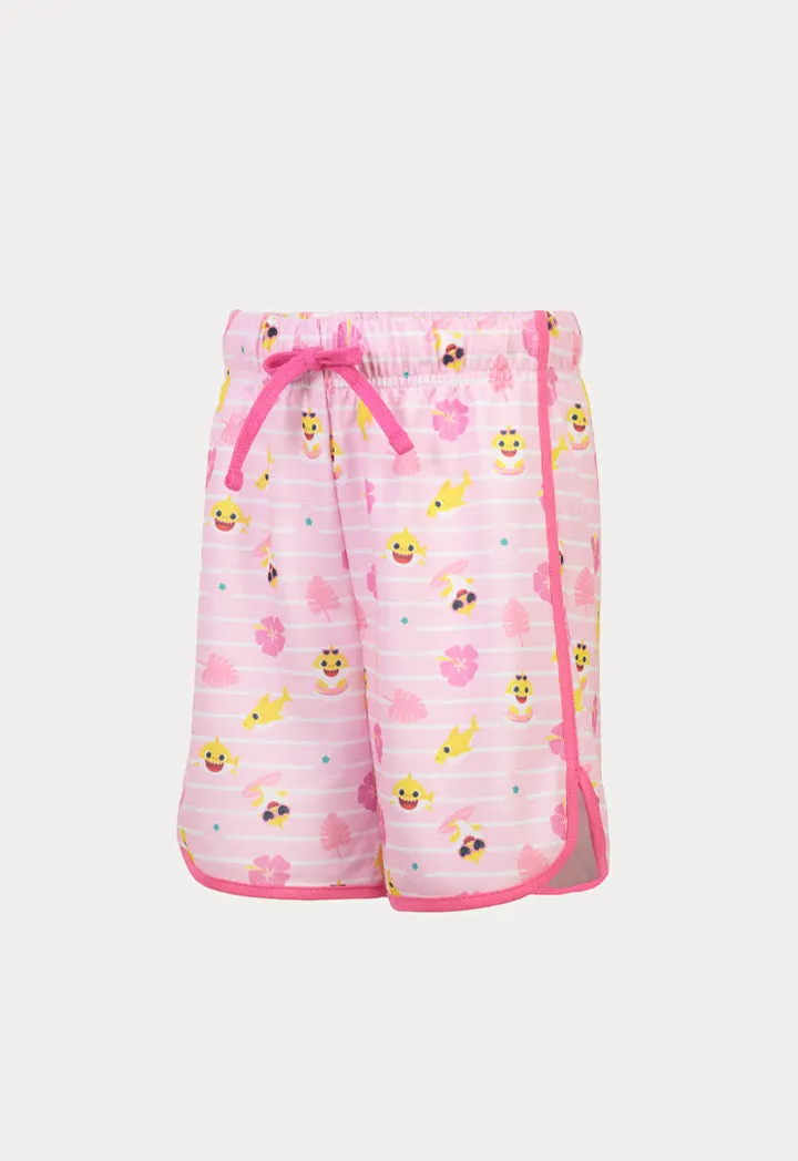 Baby Shark Printed Elasticated Drawstring Shorts