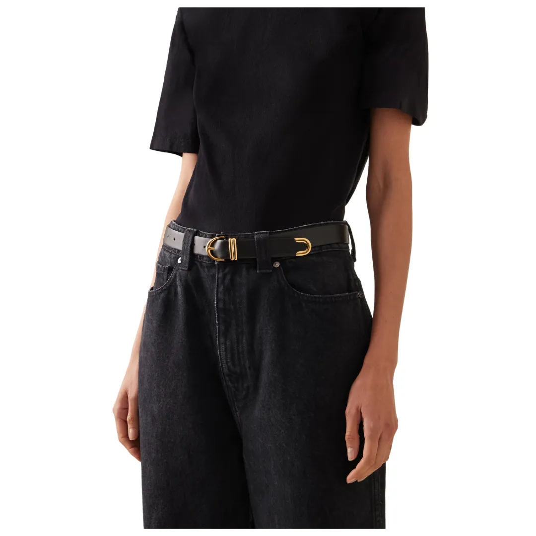 Bambi Skinny Belt w/Gold