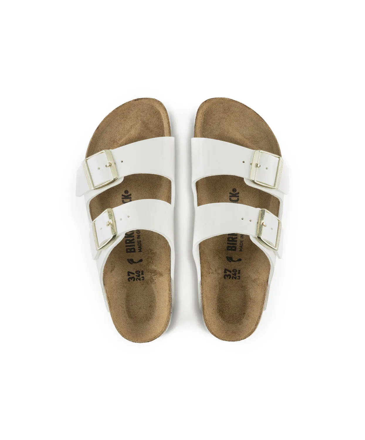 Birkenstock Arizona Birko-Flor White Patent Sandals