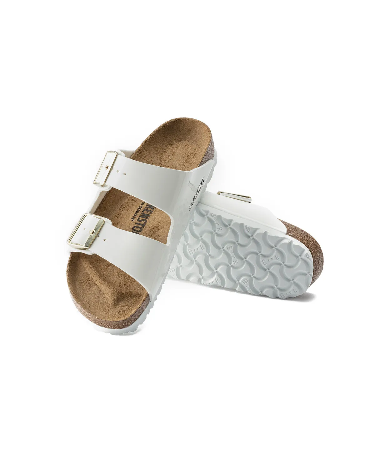 Birkenstock Arizona Birko-Flor White Patent Sandals