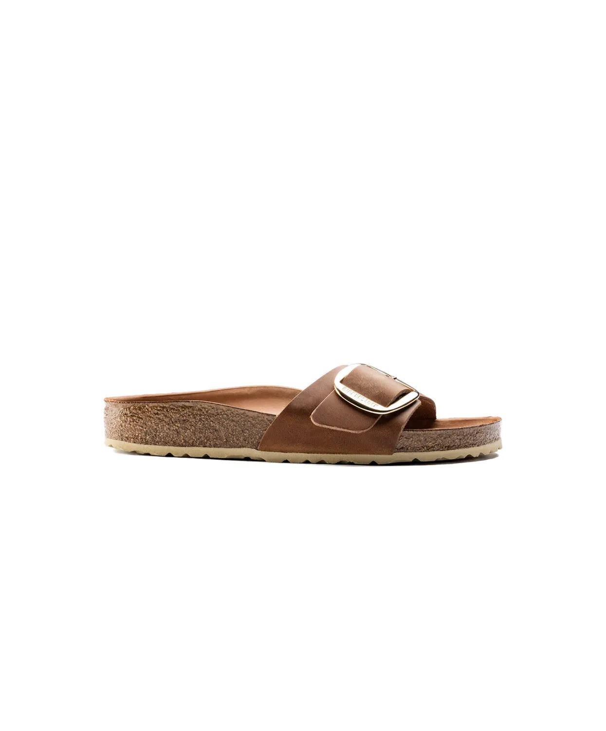 Birkenstock Madrid Big Buckle Oiled Leather Cognac Sandals