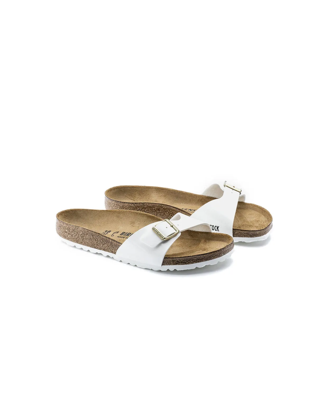 Birkenstock Madrid Birko-Flor White Patent Sandals