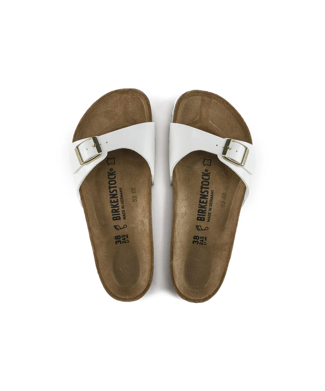 Birkenstock Madrid Birko-Flor White Patent Sandals