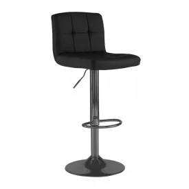 Black Faux Leather Bar Stool