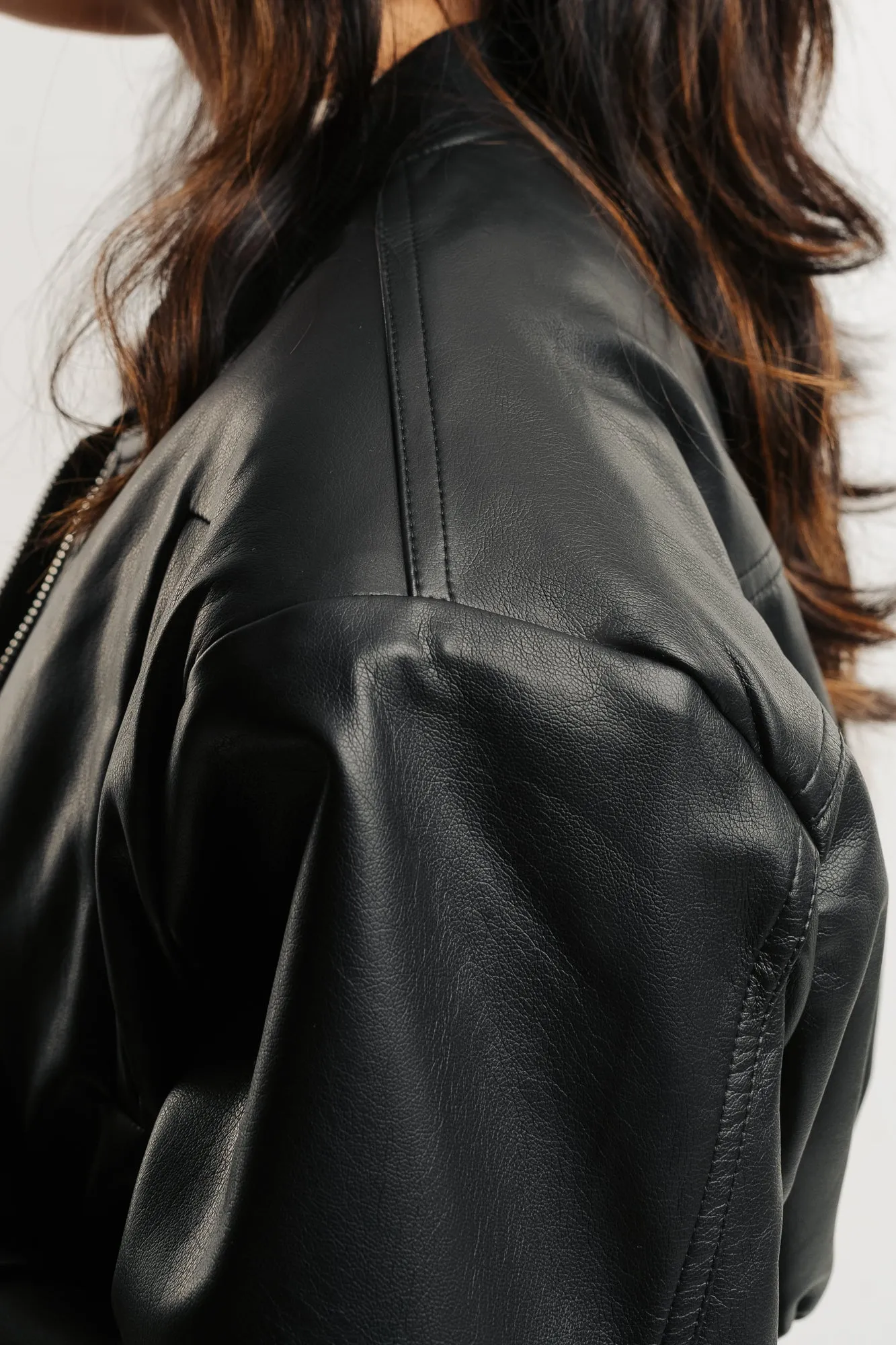 Black Leather Zipper Jacket