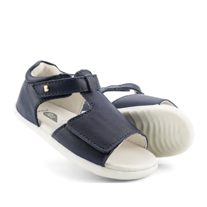 Bobux Step Up Mirror Navy  Leather Sandal 727337