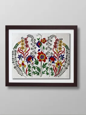 Booming reflection: Warm petals and vibrant flora by Vinayak Art Glass inlay Handicrafts