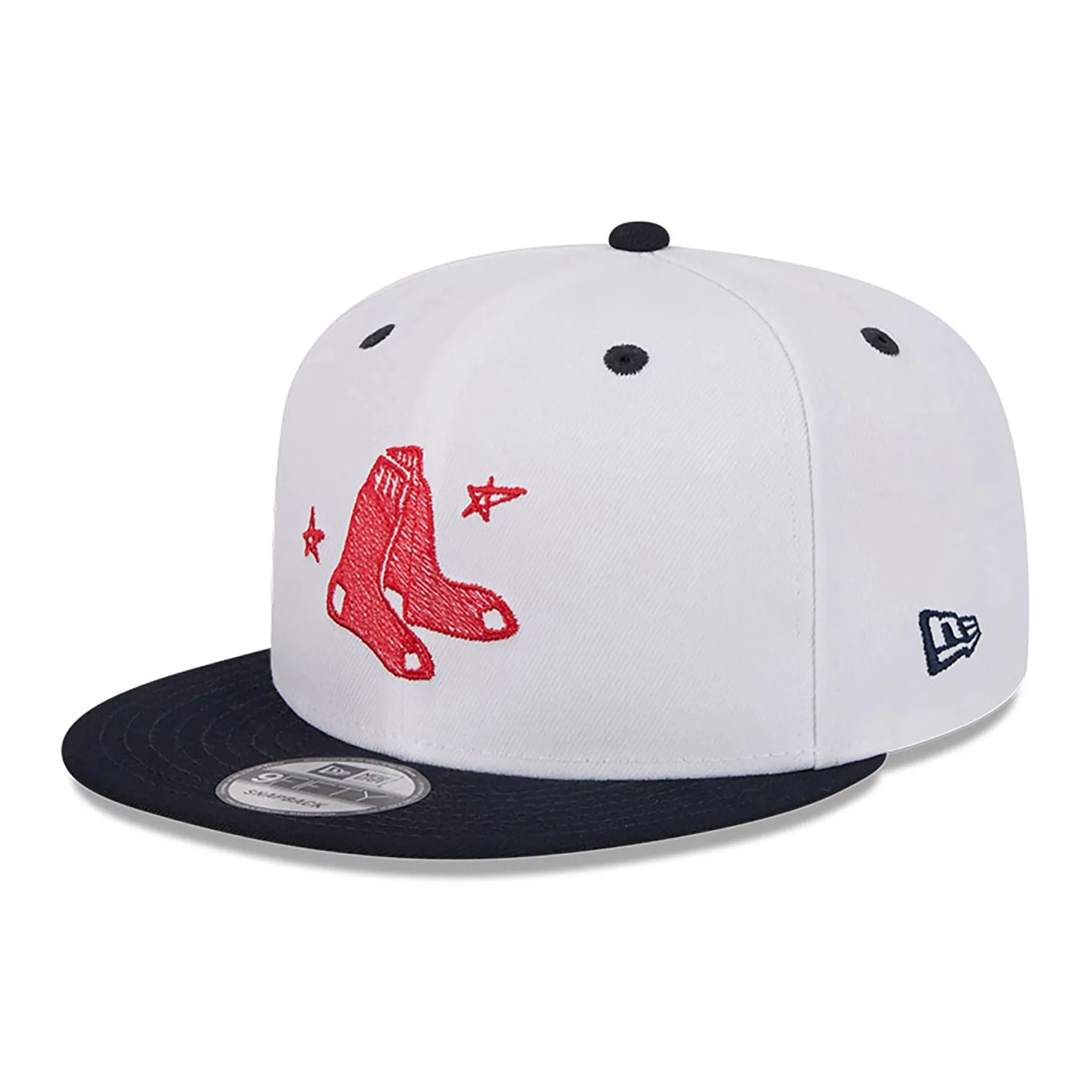 Boston Red Sox Official Doodles White 9FIFTY Snapback Cap