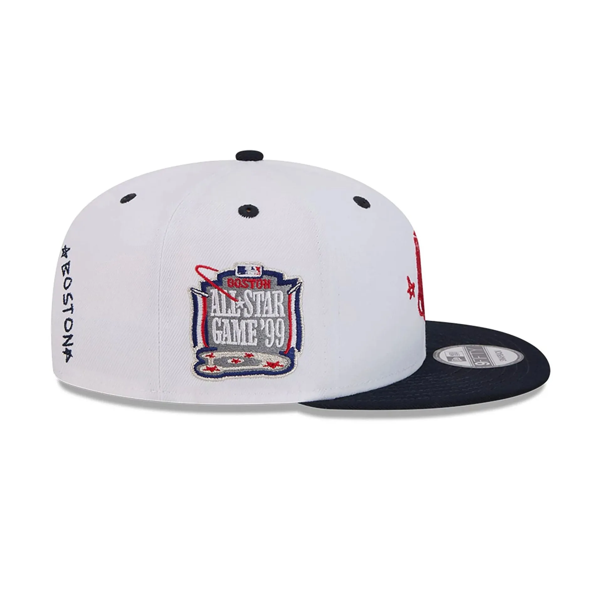 Boston Red Sox Official Doodles White 9FIFTY Snapback Cap