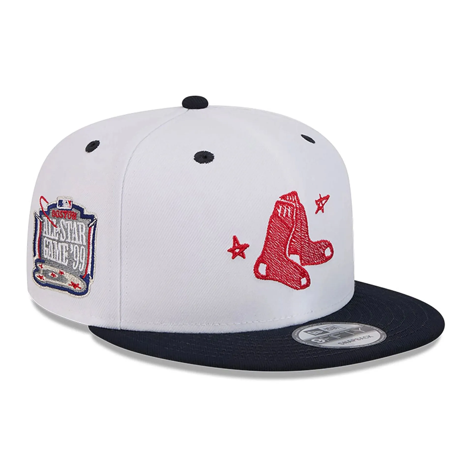 Boston Red Sox Official Doodles White 9FIFTY Snapback Cap