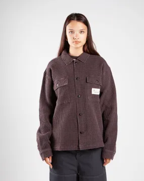 Brain Dead Waffle Button Front Shirt Chocolate Brown