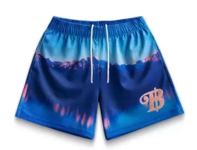 BRAVEST STUDIOS MOUNTAIN SHORTS BLUE