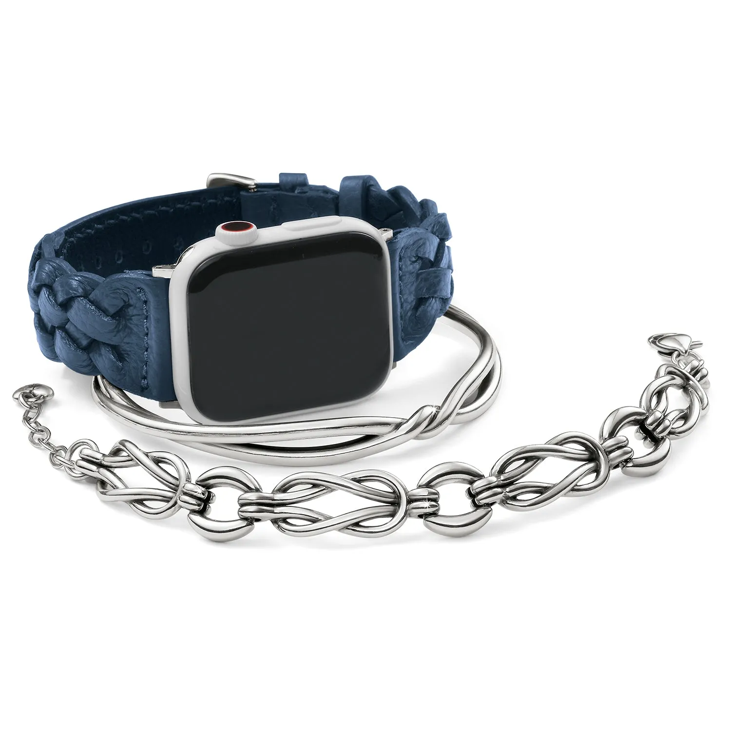 Brighton Sutton Braided Leather Watch Band - French Blue