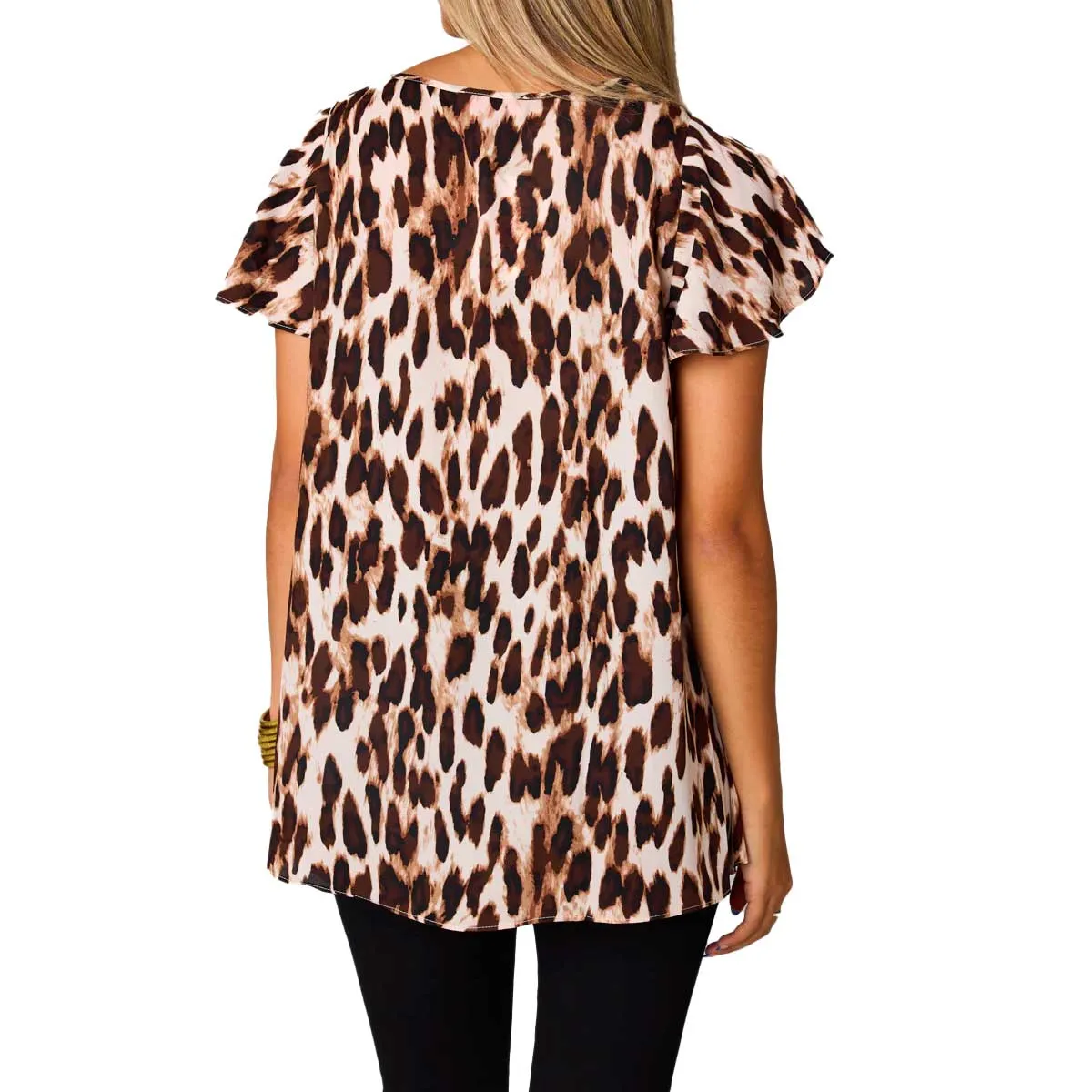 Buddy Love Women's Avril Flutter Sleeve V-Neck Top - Kiara