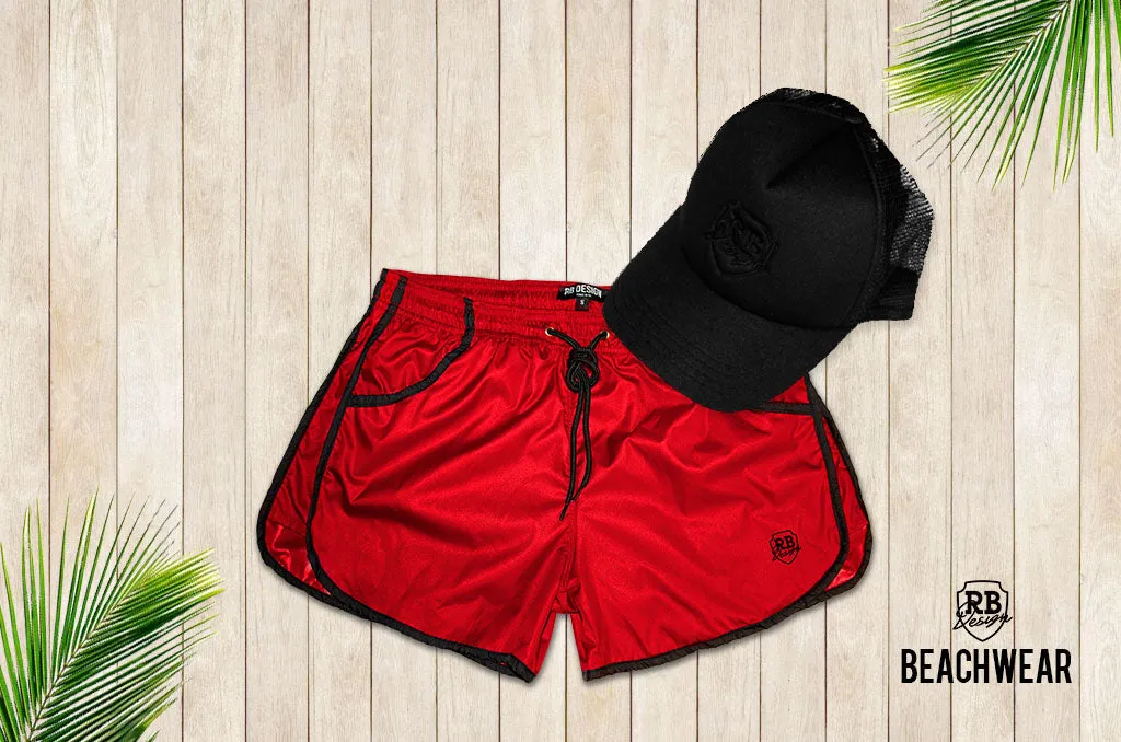 Bundle RED Mens Swimming Shorts   Black Hat BW02BH