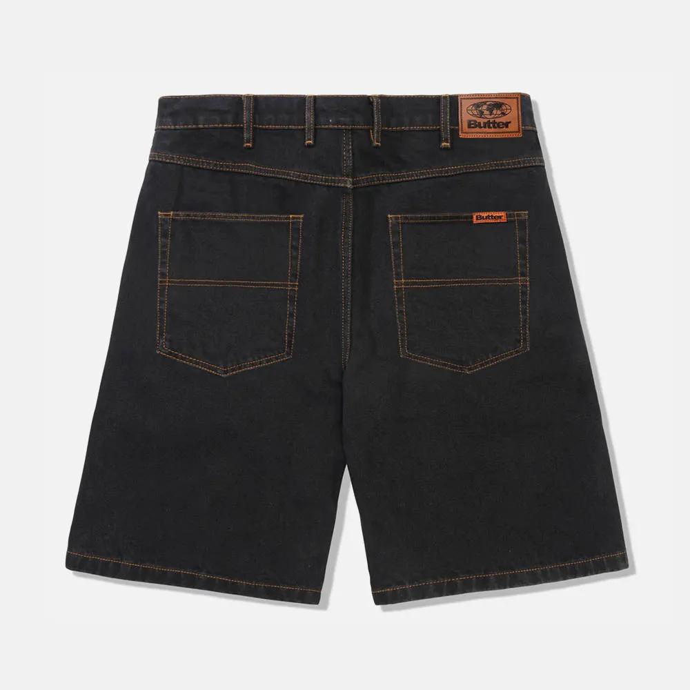 Butter Goods - Baggy Denim Shorts - Washed Black