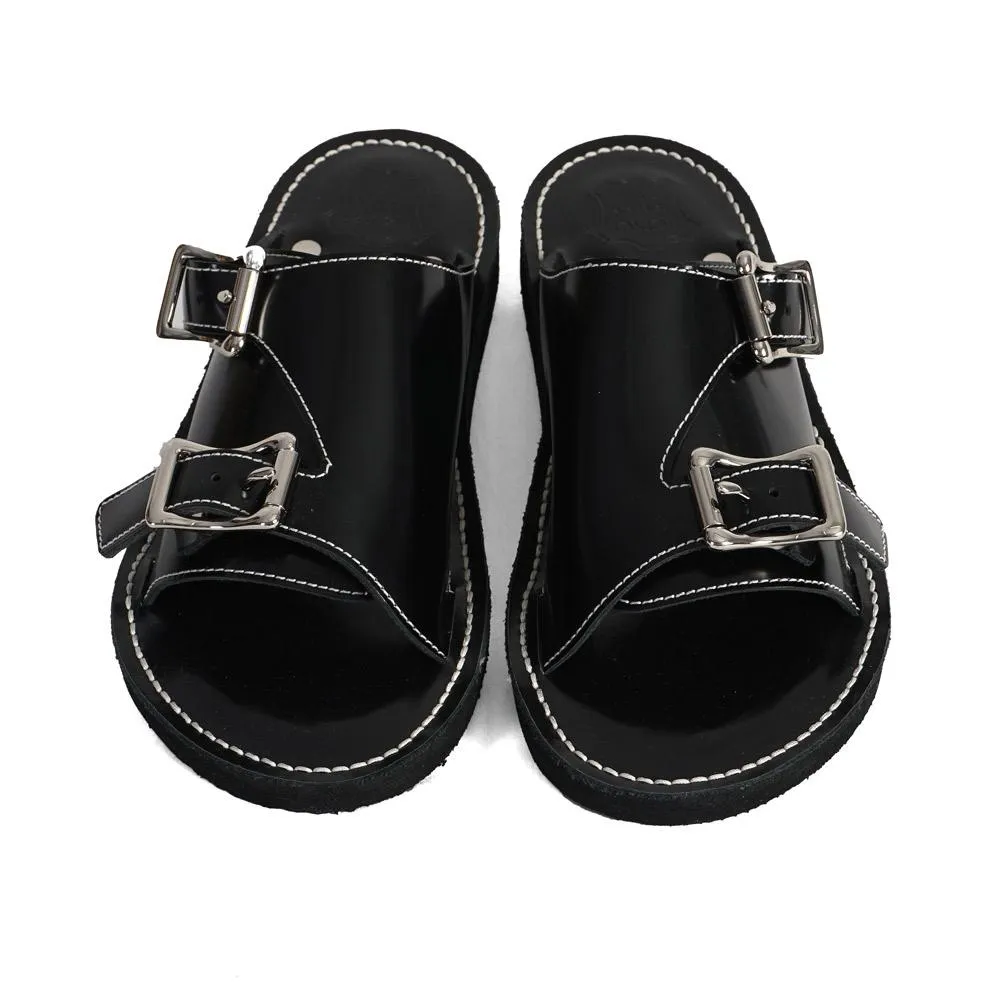 CALF LEATHER SANDAL | Buckle Sandal | Black