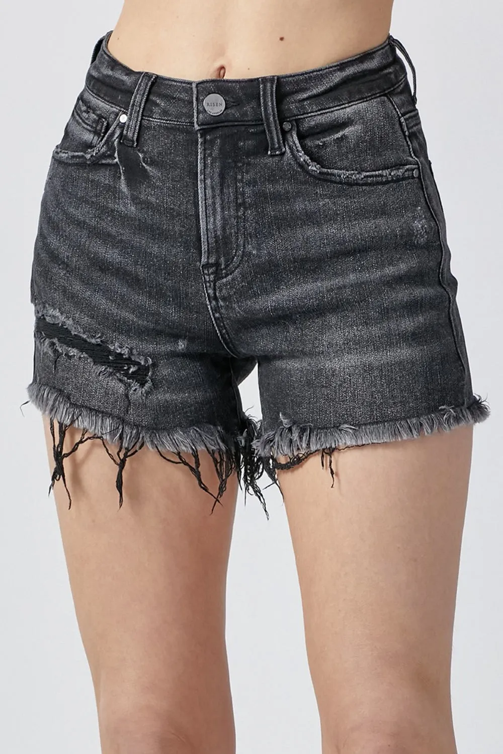 Calliope Raw Hem Denim Shorts