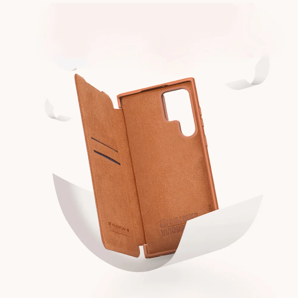 Camera Protection QIN Leather Flip Case - Samsung