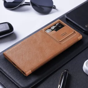 Camera Protection QIN Leather Flip Case - Samsung