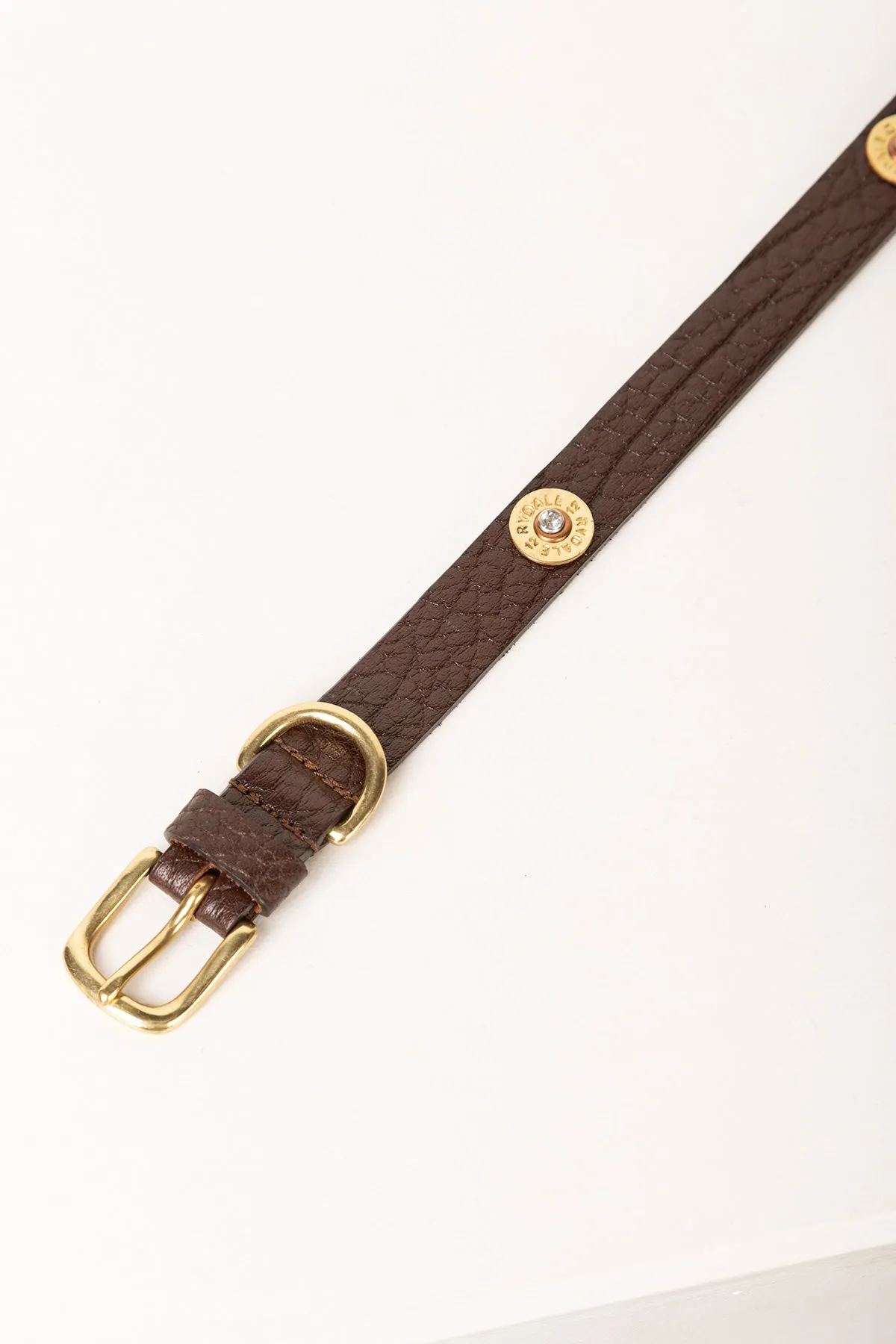 Cartridge Brown Leather Dog Collar