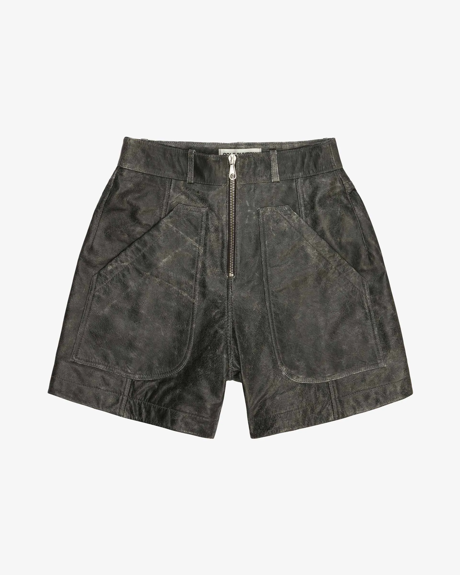 CB CRACKED LEATHER SHORTS