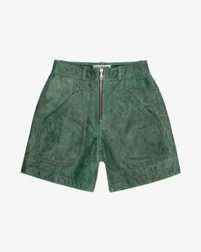 Stylish Cracked Leather High-Waisted Shorts for Women