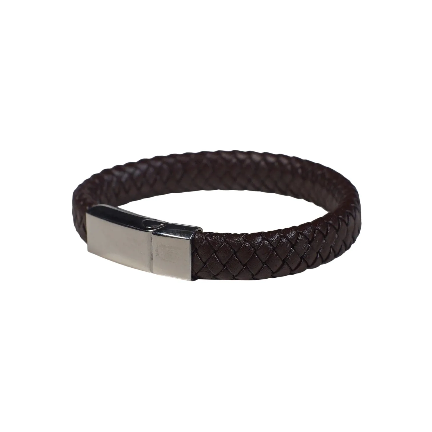 Chester Leather Bracelet in Brown (Size L)