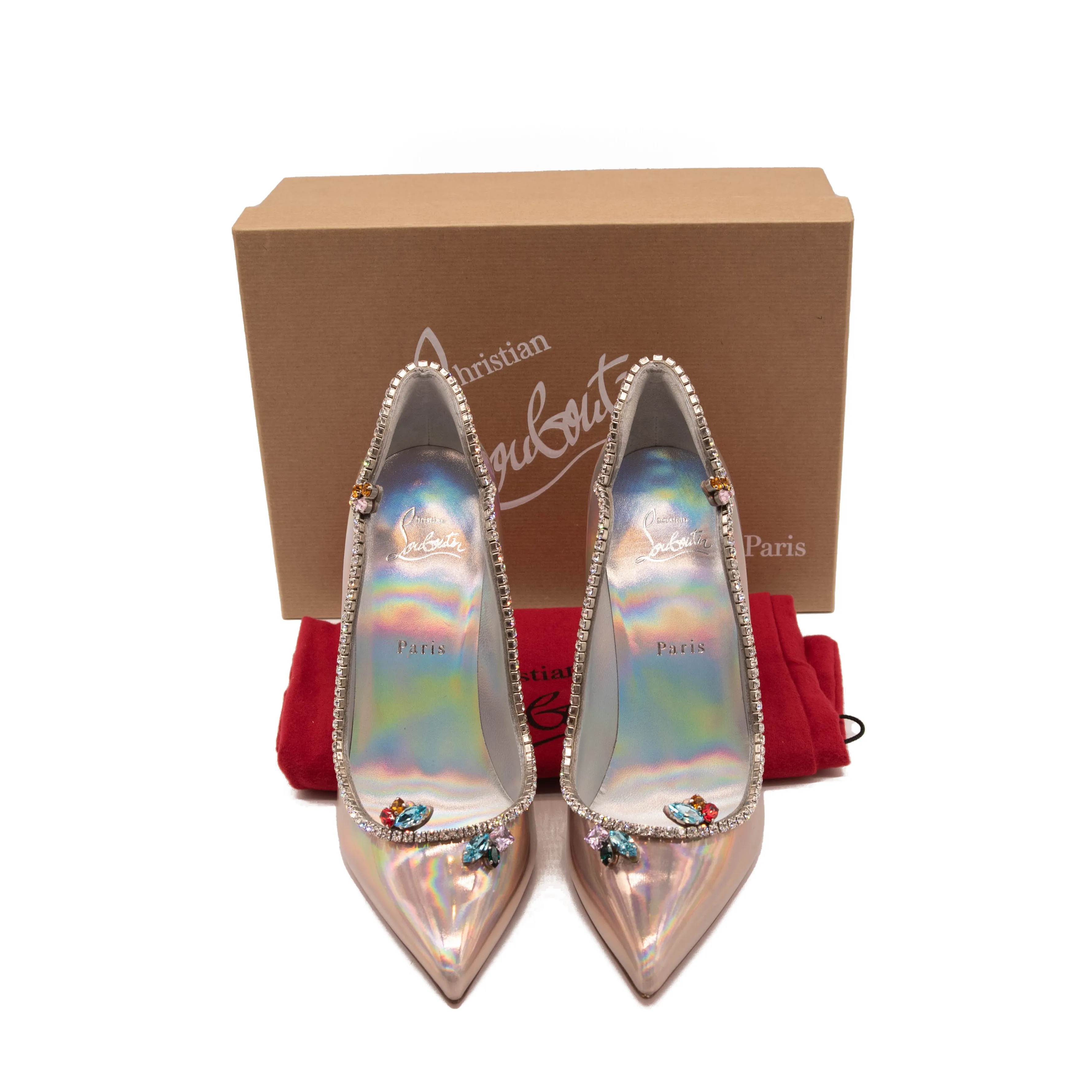 Christian Louboutin Chick Queen Pointed Toe Pump Wood Rose 37 EU