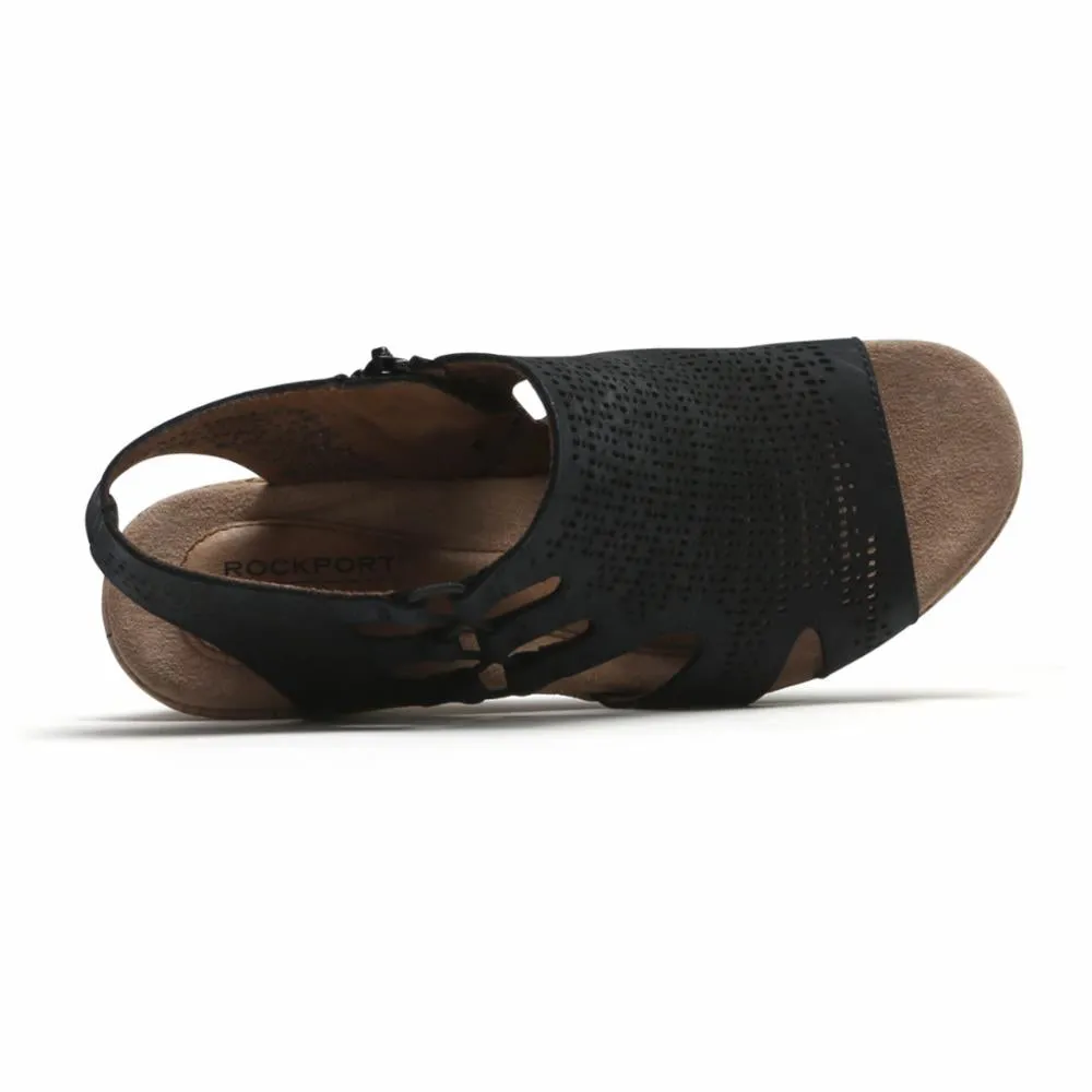 Cobb Hill JANNA PERF SANDAL BT BLACK/NUBUCK