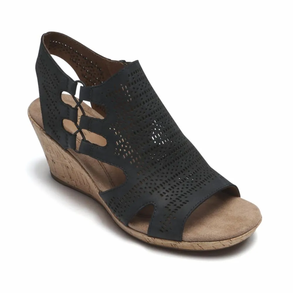 Cobb Hill JANNA PERF SANDAL BT BLACK/NUBUCK