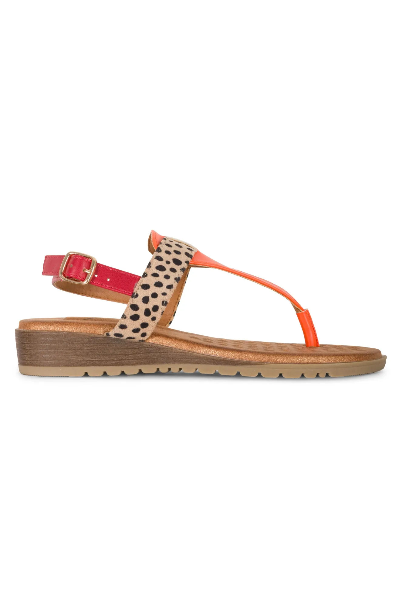 Colourful Faux Leather Sandal | ORANGE | GINA AB