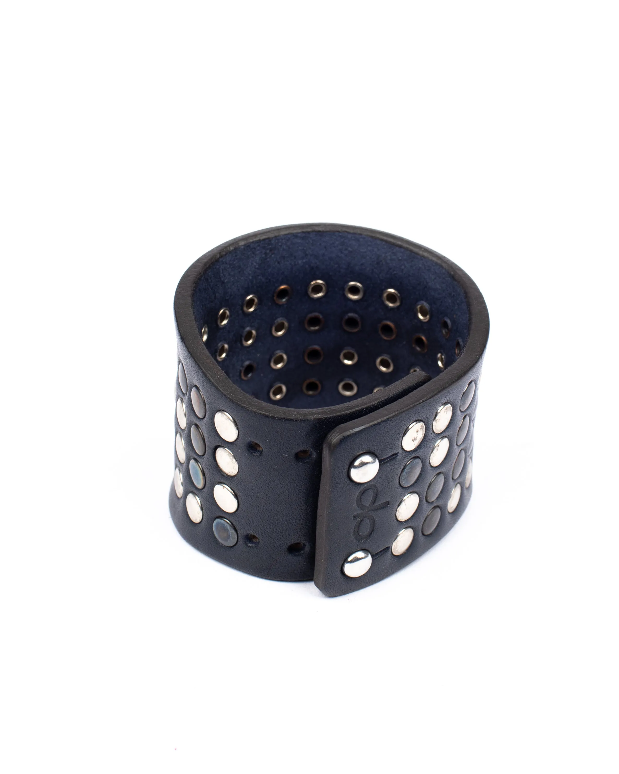 Contour wide cuff studded navy blue